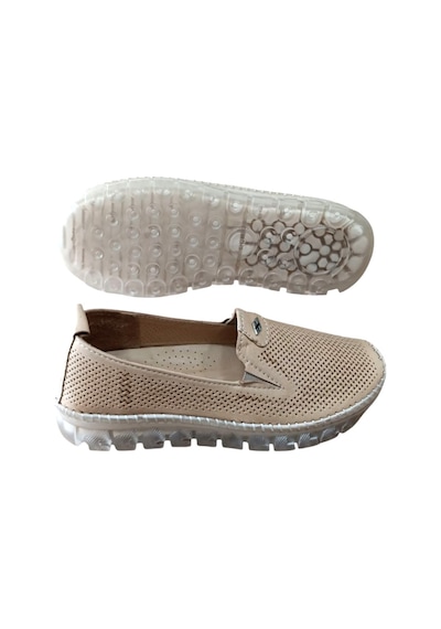 Castle Black 22385 Kadın Hakiki Deri Comfort Casual Ayakkabı Bej Siyah