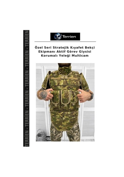 Terrien Özel Seri Stratejik Kıyafet Bekçi Ekipmanı Aktif Görev Giysisi Korumalı Yeleği Multicam Kamuflaj