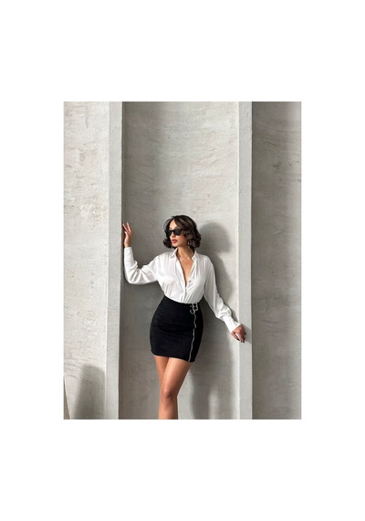 Verymoda Süet Fermuarlı Etek F0121 Siyah
