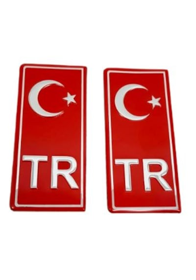 TR Plaka Sticker & Aluminyum 2'Li Kabartma Çıkartma