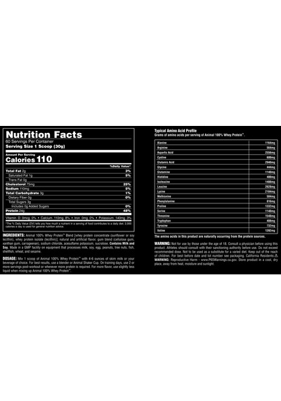 Animal, Whey Protein 1.8kg Vanilya Aromalı