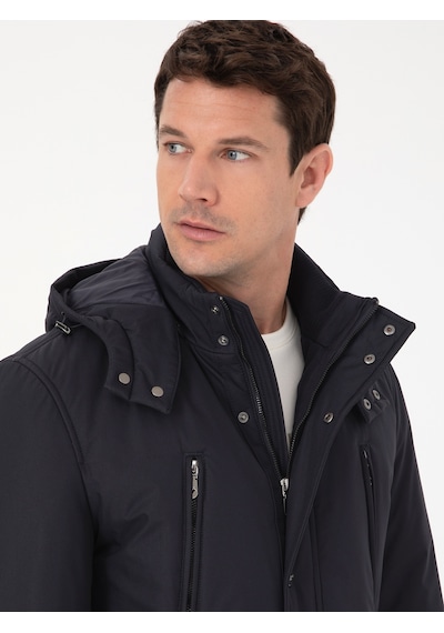 Cacharel Lacivert Regular Fit Kapüşonlu Mont
