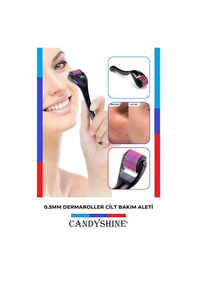 Candyshine 0.5 MM Deluxe Titanyum 540 İğneli Cilt Yüz Vücut ve Saç Yenileyici Dermaroller Cilt Masaj Aleti