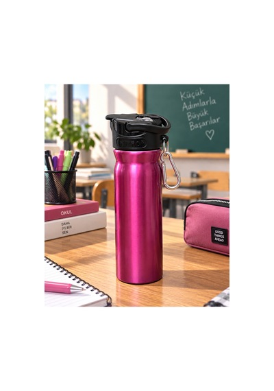 -12 500 Ml Çelik Matara Şah-2850 Pembe