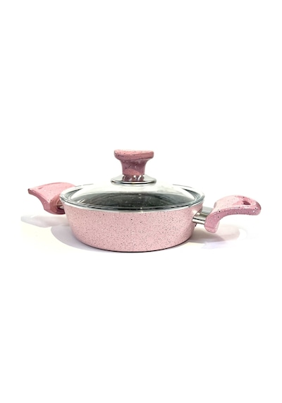 Döküm Granit Kapaklı Yumurta Sahanı 18 Cm Pembe