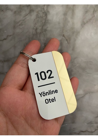 Beyaz&gold Pleksi Kişiselleştirilebilir Otel Bungalov Apart Anaht