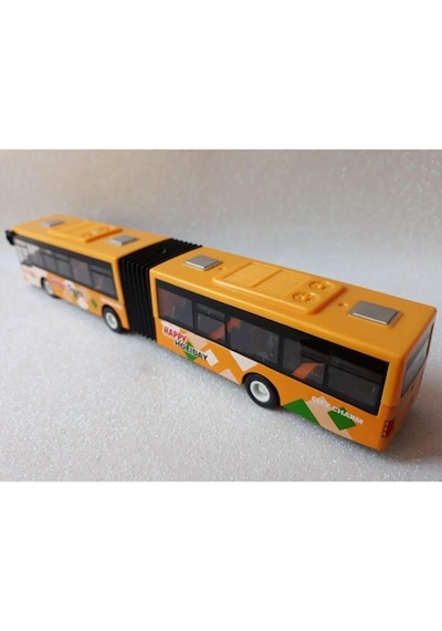 Model Otobüs Oyuncak Körüklü Otobüsü Kırılmaz 22Cm Metrobüs Sarı