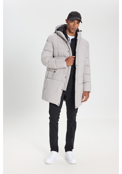 AC&Co / Altınyıldız Classics Erkek Tas Standart Fit Normal Kesim Kapüşonlu Dik Yaka Yan Cepli Kaban Taş AC&Co / Altınyıldız Classics Erkek Tas Standart Fit Normal Kesim Kapüşonlu Dik Yaka Yan Cepli Kaban Taş