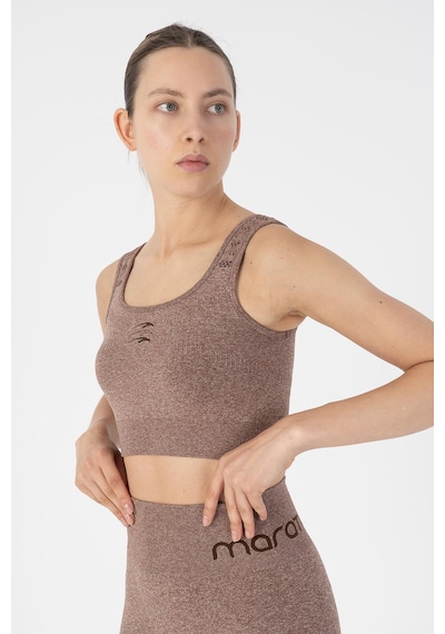 Maraton Slimfit Kadın Düz Yaka Kahve Melanj- Bra Kahve Melanj-