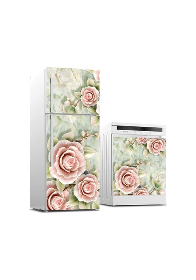 Buzdolabı Ve Bulaşık Makinası Beyaz Eşya Sticker Kaplama 3d Gül Diğer
