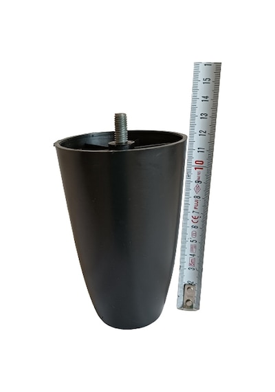 Armut Plastik Baza Mobilya Koltuk Ayağı 4 Ad. Siyah 12cm M8 Vida
