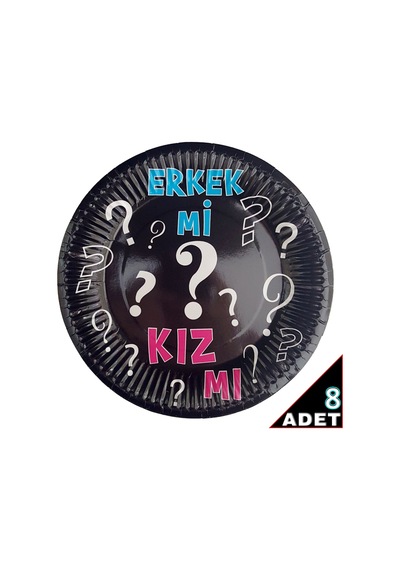 Cinsiyet Belirleme Partisi Karton Tabak - 23Cm x 8 Adet