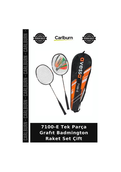 Özel Seri 7100-e Tek Parça Grafıt Badmington Raket Set Çift Yaz Sporu Hobi Eğlence