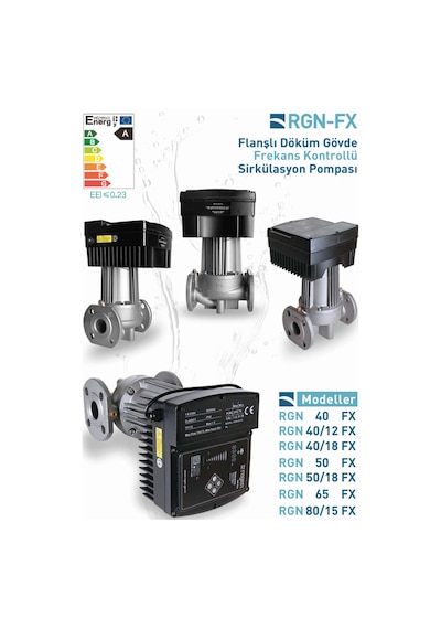 Regen Rgn 40 Fx 345 Watt Frekans Konvertörlü Sirkülasyon Pompası Dn 40 14 M3 Debi - 10 Mss Basınç