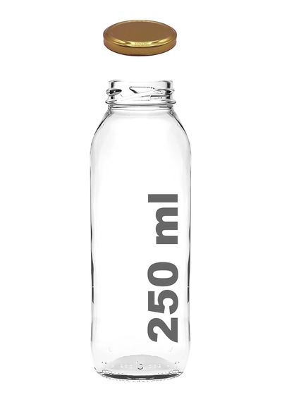 250 Ml Metal Kapaklı Meyve Suyu, Meşrubat, Limonata Şişesi 250 Cc Cam Şişe 6 Adet Altın/gold Altın / Gold