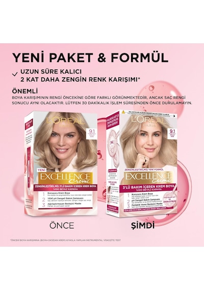 L'oréal Paris Excellence Creme 9.1 Küllü Sarı Saç Boyası