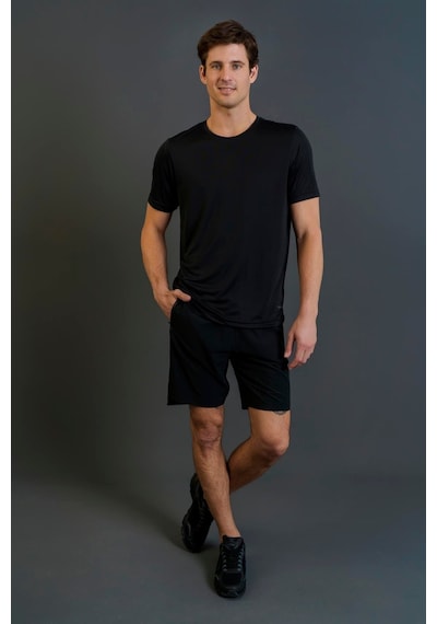 Maraton Regular Erkek Bisiklet Yaka Siyah T-shirt Siyah