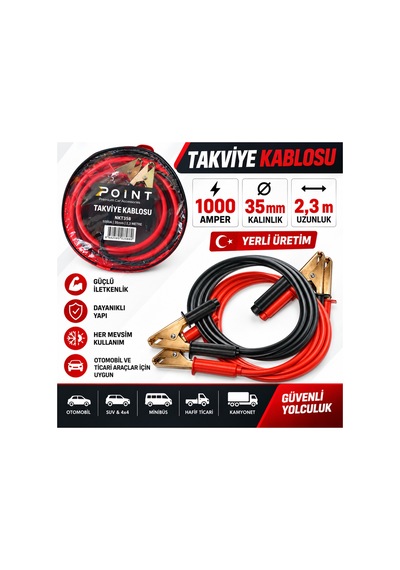 Takviye Kablosu 35 Mm 2,3 Mtr 1000 Amper Yerli - 639038643