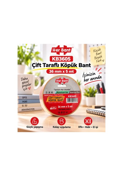Çift Taraflı Köpük Bant 36 Mm X 5 Mt Diğer