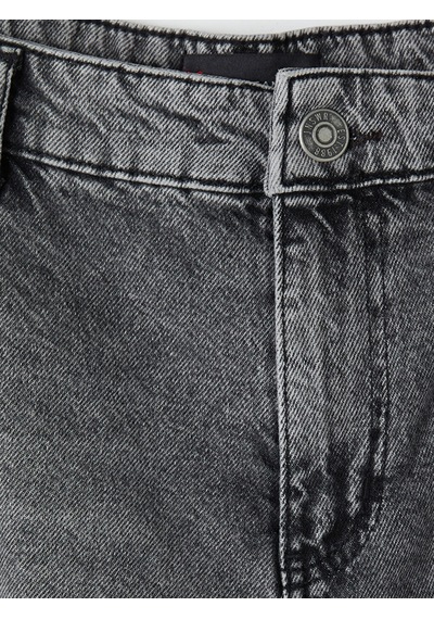 Lcw Jeans Antrasit Loose Fit Kargo Cepli Erkek Jean Şort