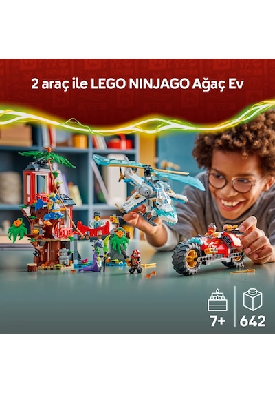 LEGO® NINJAGO® Ninja Aracı Ağaç Ev Savaşı 71857 - 7 Yaş ve Üzeri Çocuklar için 6 Minifigür İçeren Oyuncak Yapım Seti (642 Parça)