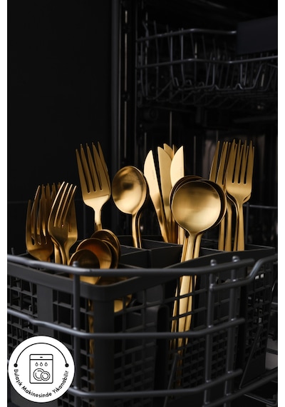 Karaca  Orion 30 Parça 6 Kişilik Çatal Kaşık Bıçak Takımı Matte Gold