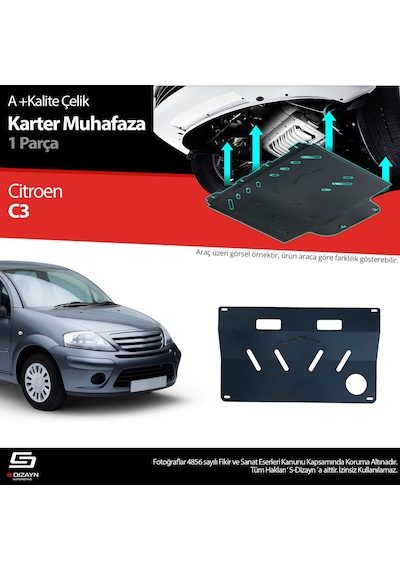 S-dizayn Citroen C3 Çelik Karter Muhafaza 2002-2008 A+ Kalite