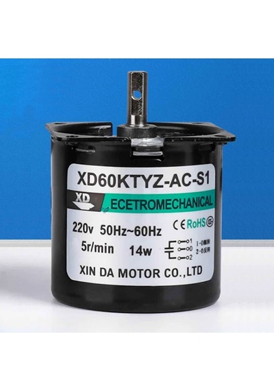 60ktyz 5rpm Ac Motor Kuluçka Viyol Çevirme 220v Metal Dişli Barbekü Reklam Panosu Sosis Gril Tavuk
