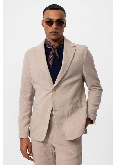 Antioch Astarsız Torba Cepli Erkek Blazer Ceket Bej