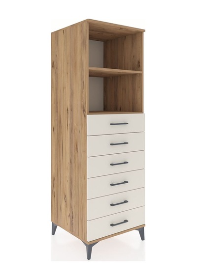 Kronos Dolap 2 Raflı 6 Çekmeceli 60x59x182 Çam-aytaşı Çam