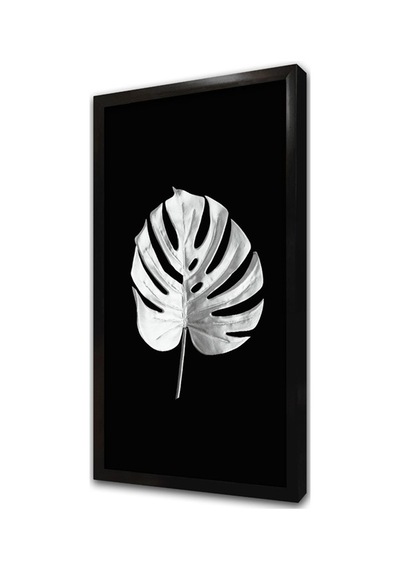 Siyah Gümüş Yaprak Çerçeveli Mdf Tablo-172168