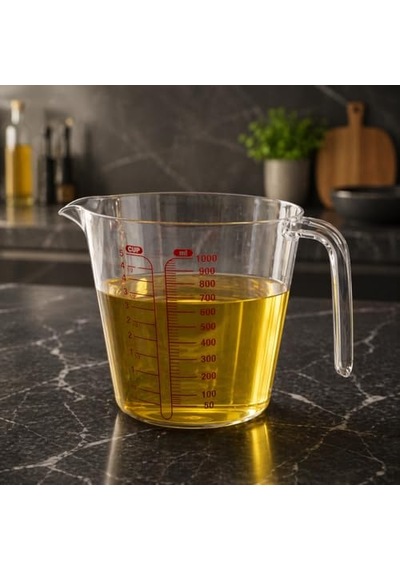Ayrex Dereceli Ölçü Kabı 1000 Ml Hacminde 10 Aralıklı Sert Plastik Ölçü Kabı 1l 1, 1000 Ml Diğer