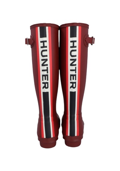 Hunter Original Tall Tri Colour Logo Boot 152 Bordo