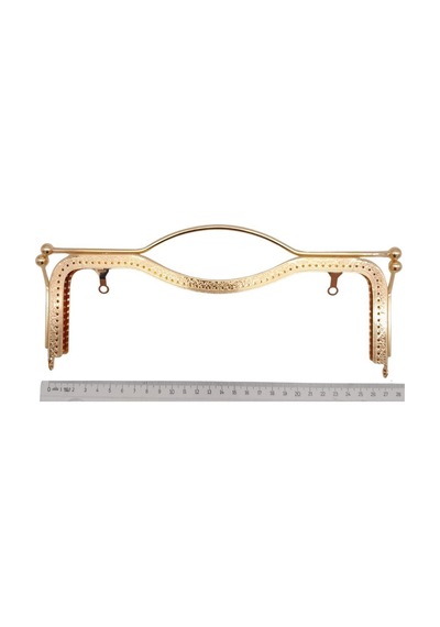 Angel Çanta Aksesuar 27 Cm Üstten Tutmalı Çanta Klipsi Çanta Bursu Light Gold Metal