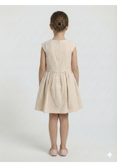 Xo Kids Kız Çocuk Elbise + Bolero 5-8 Yaş 52143 Bej