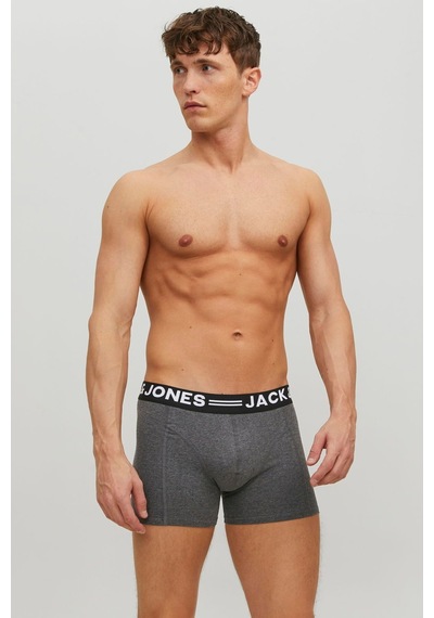 Jack & Jones Erkek 3'lü Çok Renkli Boxer - 12113943 Çok Renkli