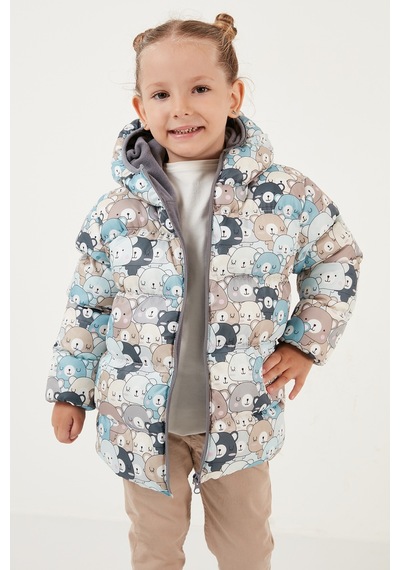 Lela Ekstra Dolgulu Içi Yumuşak Polarlı Kapüşonlu Şişme Unisex Çocuk Mont 5763008 Bej