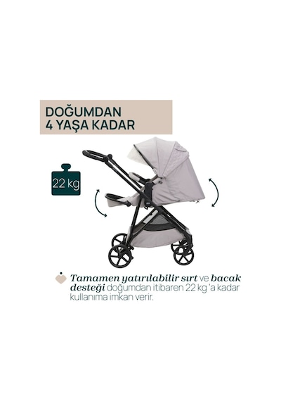 Chicco Seety Çift Yönlü Bebek Arabası - Florence Beige - 8058664173679