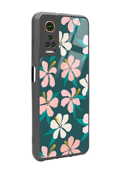 General Mobile Gm 22 Pro Leaf Flovers Tasarımlı Glossy Telefon Kılıfı Çok Renkli