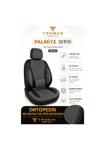 Fiat Tipo 1990-2000 Uyumlu Palmiye Serisi Füme Siyah Oto Koltuk Kılıfı