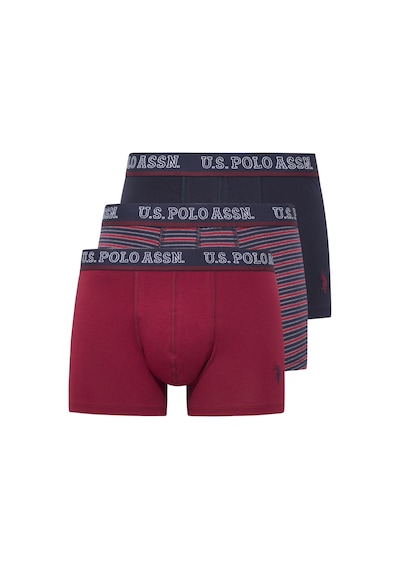 U.s. Polo Assn. Erkek Bordo-lacivert-baskılı 3 Lü Boxer Bordo-lacivert-baskılı