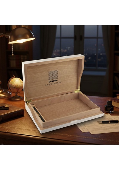 Cohiba Atmosphere Mat Beyaz Humidor Puro Kutusu 25's