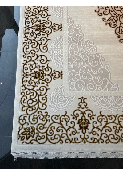 Gold Halı Salon, Oturma, Yatak Odası Halısı Desen Kodu Gd001-060 Altın Sarısı - Krem