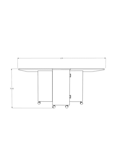 Asra Trend KM-12 %100 MDF 155x70 cm Katlanır Akıllı Mutfak Masası Tekerlekli Servis Masası Beyaz Asra Trend KM-12 %100 MDF 155x70 cm Katlanır Akıllı Mutfak Masası Tekerlekli Servis Masası Beyaz