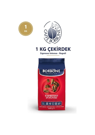 Caffe Borbone Espresso Intenso 1 Kg Çekirdek Kahve Napoli Usulü Güçlü İtalyan Espresso Arabica Robusta