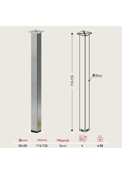 Gürçayhırdavat Masa Ayağı 11.550 - 50x50Mm (4 Adet)