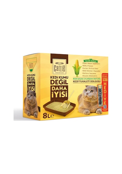 Cattie Süper Topaklaşan Mısır Koçanı Kedi Tuvaleti Dolgusu 8 L Cattie Süper Topaklaşan Mısır Koçanı Kedi Tuvaleti Dolgusu 8 L