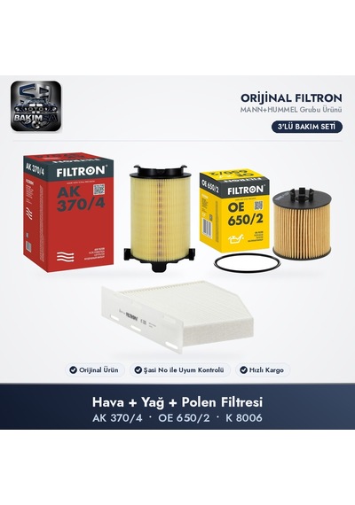 Filtron Filtre Bakım Seti Hava+yağ+polen - Golf 5-6 / Passat B6-b7 / Leon 2 1.4 Tsı / 1.6 Fsı