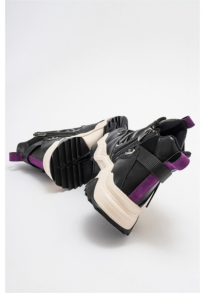 Luvishoes Clara Siyah Mor Kadın Spor Bot Mor - Siyah