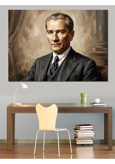 Ulu Önder Mustafa Kemal Atatürk Dekoratif Kanvas - Mdf Ahşap Tablo